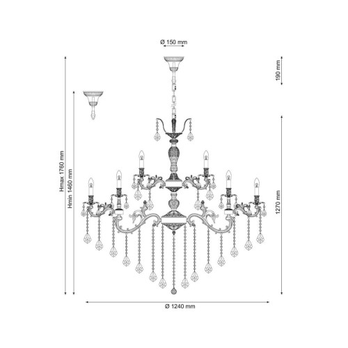 Каскадная люстра Lucia Tucci Barletta 122.16.8.6 Antique, купить в Минске по самой низкой цене