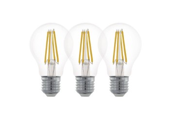 Набор светодиодных ламп (3 шт.) Eglo E27 6,5W 2700K прозрачная 12887