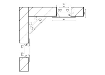 Встраиваемый профиль с рассеивателем SWG RC-1030 000084