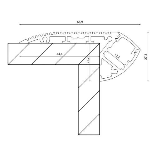 Профиль с экраном SWG ARC-2744Step 900087, купить в Минске по самой низкой цене