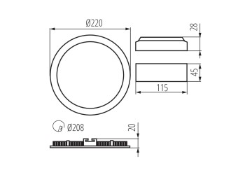 Потолочный светодиодный светильник Kanlux ROUNDA V2LED18W-NW-SN 27219