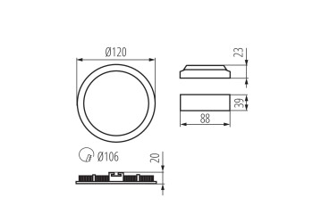 Потолочный светодиодный светильник Kanlux ROUNDA V2LED6W-NW-SN 27221