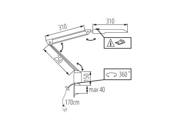 Настольная светодиодная лампа на струбцине Kanlux HERON II LED B 27602