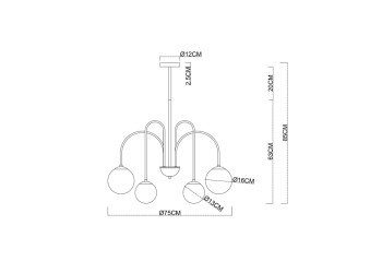 Подвесная люстра Arte Lamp Mebsuta A1675LM-8BK