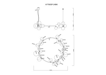 Подвесная люстра Arte Lamp Vincent A7790SP-24BK