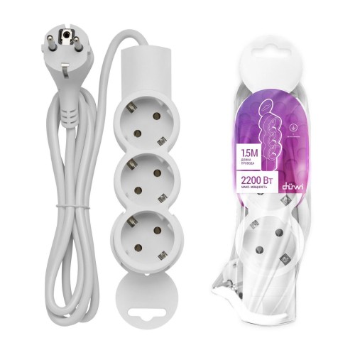 Удлинитель Duwi 3гн 1,5м с/з 32004 5, купить в Минске по самой низкой цене