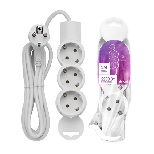 Удлинитель Duwi 3гн 3м с/з 32005 2, купить в Минске по самой низкой цене