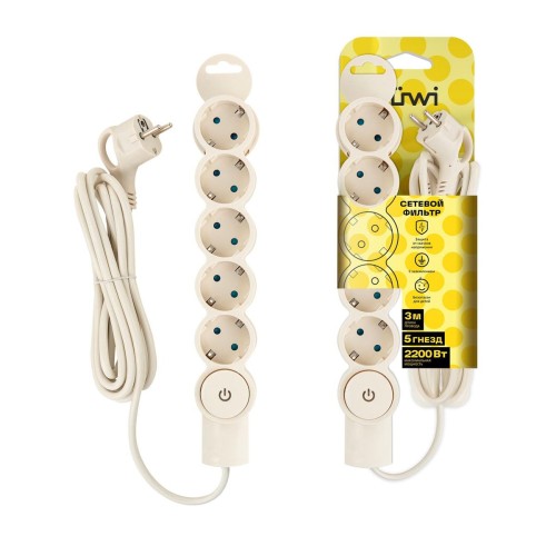 Сетевой фильтр Duwi 5гн 3м с/з 32572 7, купить в Минске по самой низкой цене