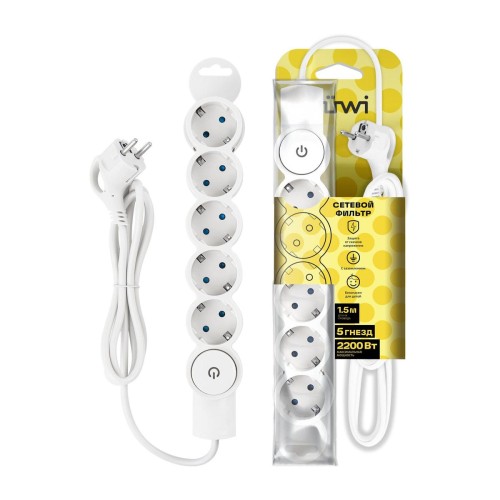 Сетевой фильтр Duwi 5гн 1,5м с/з 32574 1, купить в Минске по самой низкой цене
