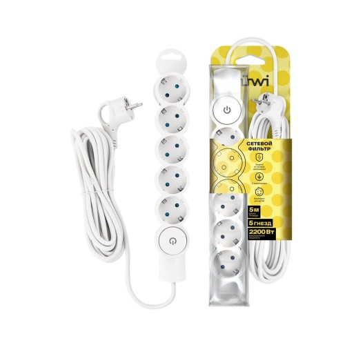 Сетевой фильтр Duwi 5гн 5м с/з 32577 2, купить в Минске по самой низкой цене