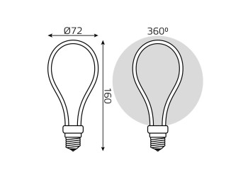 Лампа светодиодная филаментная Gauss E27 4W 2700K матовая 1004802104