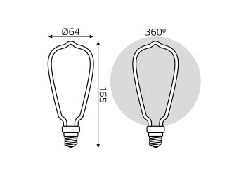 Лампа светодиодная филаментная Gauss E27 4W 2700K матовая 1005802104