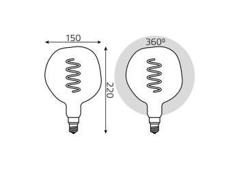Лампа светодиодная диммируемая филаментная Gauss E27 5W 1800K розовая 1007802103