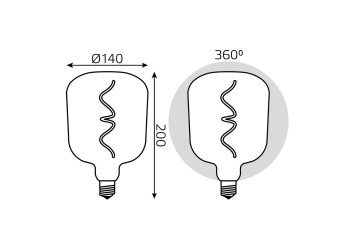 Лампа светодиодная филаментная Gauss E27 5W 1800K зеленая 1009802105