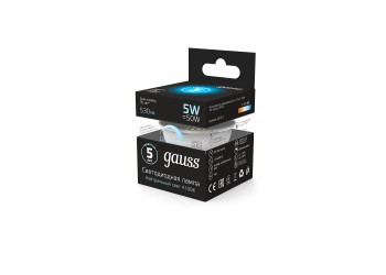 Лампа cветодиодная диммируемая Gauss GU5.3 5W 4100K матовая 101505205-D
