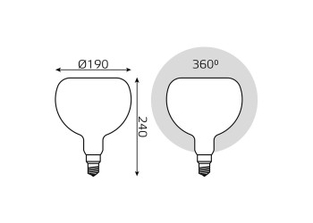 Лампа светодиодная филаментная диммируемая Gauss E27 10W 4100К матовая 1017802210-D