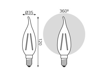 Лампа светодиодная Gauss E14 5W 2700K прозрачная 104801105