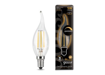 Лампа светодиодная Gauss E14 5W 2700K прозрачная 104801105