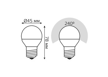 Лампа светодиодная диммируемая Gauss E27 7W 3000K матовая 105102107-S