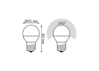 Лампа светодиодная диммируемая Gauss E27 7W 6500K матовая 105102307-S