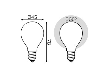 Лампа светодиодная филаментная диммируемая Gauss E14 9W 3000К матовая 105201109-D