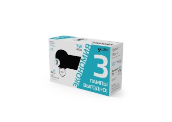 Лампа cветодиодная филаментная Gauss E27 7W 4100K прозрачная 3 шт. 105902207T