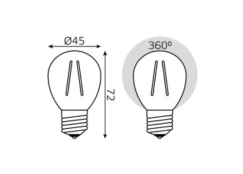 Лампа cветодиодная филаментная Gauss E27 7W 4100K прозрачная 3 шт. 105902207T