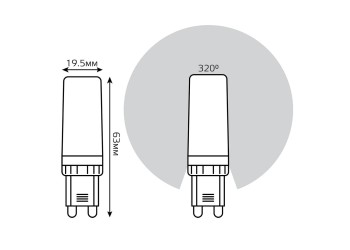 Лампа светодиодная диммируемая Gauss G9 5,5W 3000К прозрачная 107309155-D