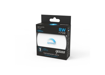 Лампа светодиодная диммируемая Gauss GX53 8W 6500K матовая 108408308-D