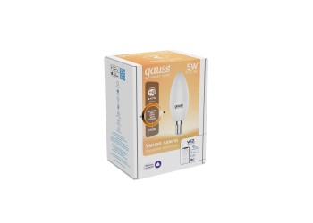 Лампа светодиодная диммируемая Gauss Smart Home E14 5W 2700K матовая 1100112