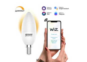 Лампа светодиодная диммируемая Gauss Smart Home E14 5W 2700K матовая 1100112
