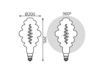 Лампа светодиодная филаментная Gauss E27 8,5W 1800K серая 161802005
