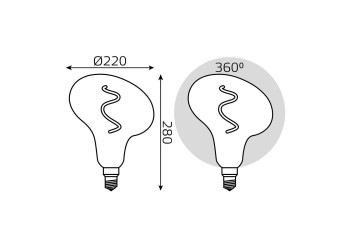 Лампа светодиодная филаментная Gauss E27 6W 2400K серая 165802008