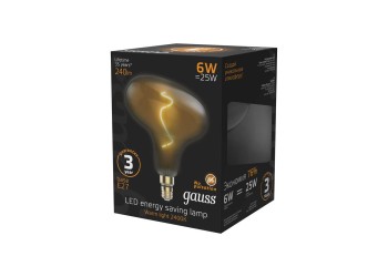 Лампа светодиодная филаментная Gauss E27 6W 2400K серая 165802008