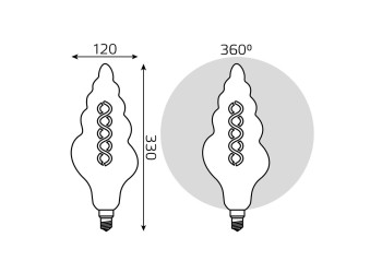 Лампа светодиодная филаментная Gauss E27 6W 2400K серая 166802008
