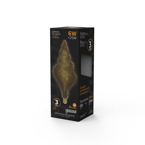 Лампа светодиодная филаментная Gauss E27 6W 2400K серая 166802008, купить в Минске по самой низкой цене