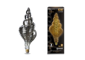 Лампа светодиодная филаментная Gauss E27 6W 2400K серая 166802008