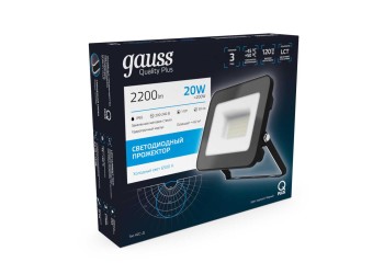 Прожектор светодиодный Gauss Qplus 20W 6500К 613511320