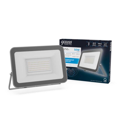 Прожектор светодиодный Gauss Qplus 50W 6500К 690511350, купить в Минске по самой низкой цене