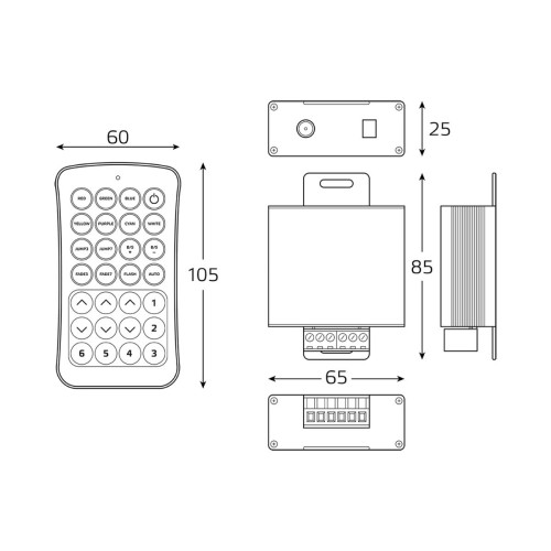Контроллер RGB для светодиодной ленты Gauss Basic LED 12V 240W BT621, купить в Минске по самой низкой цене