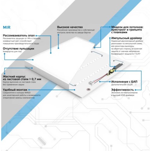 Потолочный светильник Gauss MiR Грильято опал G1-R3-00010-31A02-2003540, купить в Минске по самой низкой цене