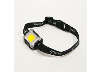 Налобный светодиодный фонарь Gauss от батареек 65х45 180 лм GF304