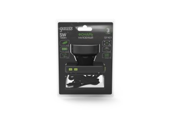 Налобный светодиодный фонарь Gauss аккумуляторный 60х70 100 лм GF401