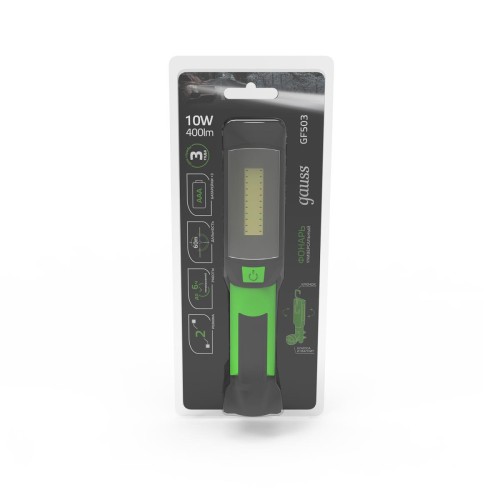 Рабочий светодиодный фонарь Gauss от батареек 220х46 400 лм GF503, купить в Минске по самой низкой цене