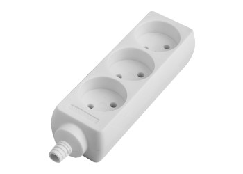 Розеточная колодка General GSB-16-3-IP20, 16А, 3 места, без заземления, без выключателя, IP20