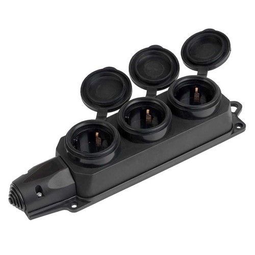 Розеточная колодка General GSB-16-4-G-IP44, 16А, 4 места, с заземлением, без выключателя, IP44, купить в Минске по самой низкой цене