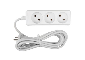 Удлинитель бытовой General GES-10-2x075-3-1,5m, 10А, 2х0,75 мм2, 3 места, 1,5 метра, без заземления, без вылючателя