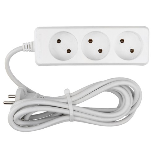 Удлинитель бытовой General GES-10-2x075-3-1,5m, 10А, 2х0,75 мм2, 3 места, 1,5 метра, без заземления, без вылючателя, купить в Минске по самой низкой цене