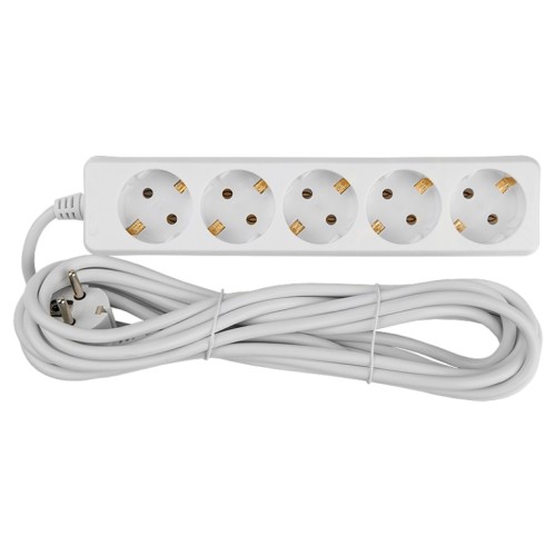 Удлинитель бытовой General GES-16-3x100-5-7m, 16А, 3х1 мм2, 5 мест, 7 метров, с заземлением, без вылючателя, купить в Минске по самой низкой цене