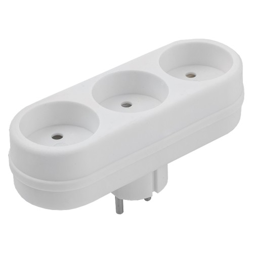 Сетевой разветвитель General GTS-F-3-16, 16А, 3 места, плоский, без заземления, купить в Минске по самой низкой цене